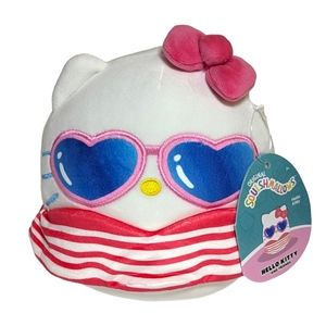 Hello Kitty Squishmallow Sanrio 6.5” Summer Swimsuit Outfit Sunglasses 2023 NWT